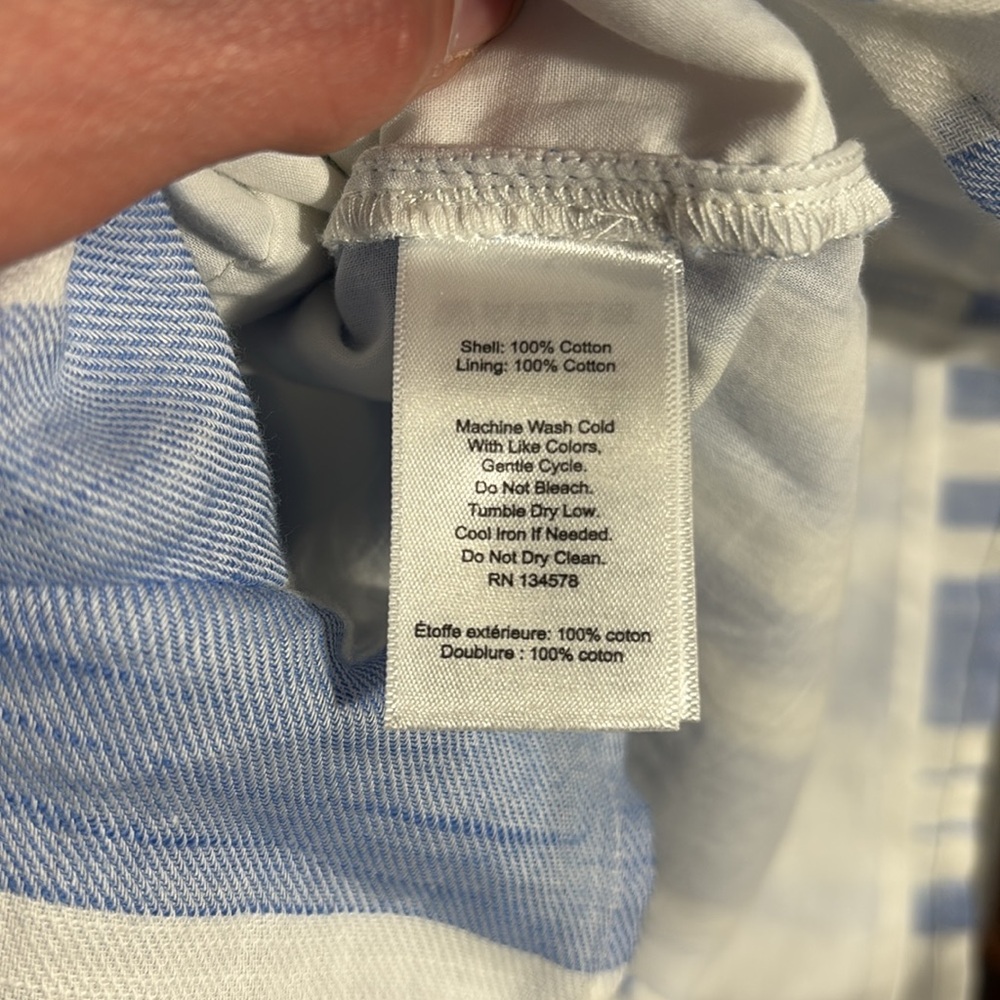 Vineyard Vines Blue and White Striped Off-Shoulder Romper - Picture 16 of 16